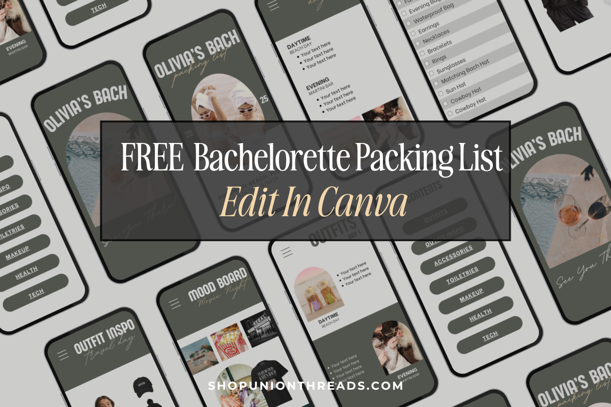 free bachelorette packing list and checklist