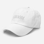 Embroidered Groom Hat - White-Union Threads