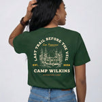 Model wearing Camp Bachelorette T-Shirt - Forest Green