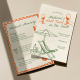 Aperol Spritz Bachelorette Party Invitation & Itinerary Canva Template