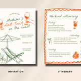 Aperol Spritz Bachelorette Party Invitation & Itinerary Canva Template