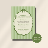 Customizable Bachelorette Party Invitation Canva Template