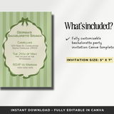 Customizable Bachelorette Party Invitation Canva Template