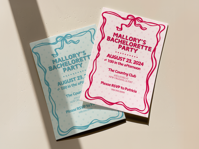 Polka Dot Bachelorette Party Invitation Canva Template