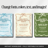 Polka Dot Bachelorette Party Invitation Canva Template