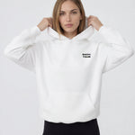 Model wearing Bachelorette Tour Hoodie - White