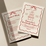 Champagne Tower Bachelorette Party Invitation & Itinerary Canva Template