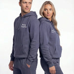 Model wearing Newlywed Club Hoodie - Slate Blue