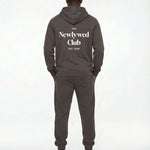 Model wearing Newlywed Club Hoodie - Charcoal