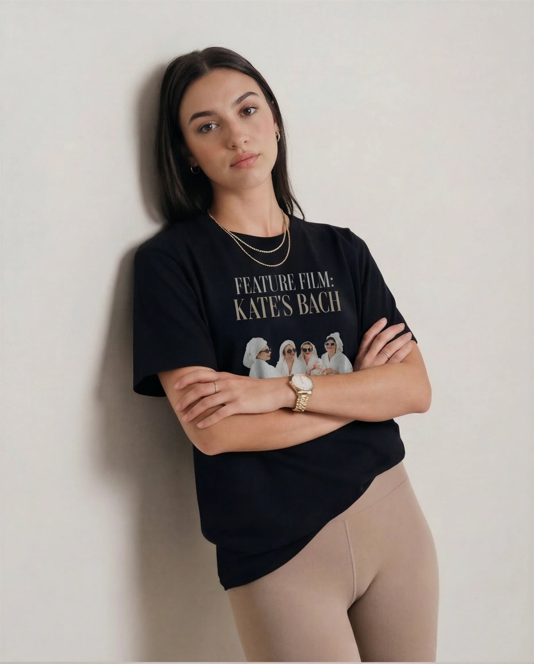 Model wearing Movie Poster Bachelorette Shirt