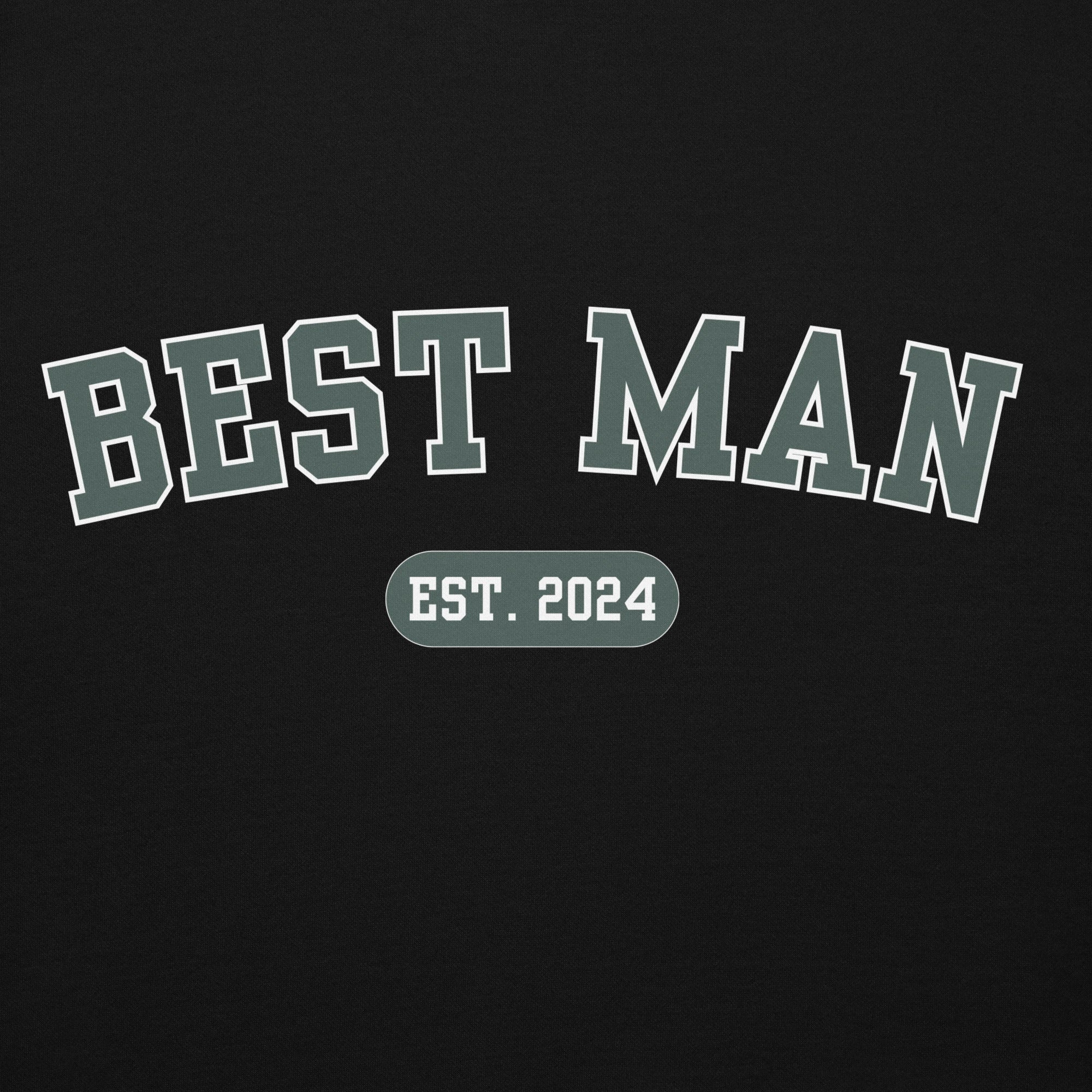 Best Man Varsity Hoodie - Black and Green-Union Threads