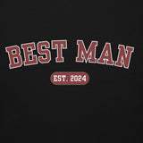 Best Man Varsity Hoodie - Black and Red-Union Threads