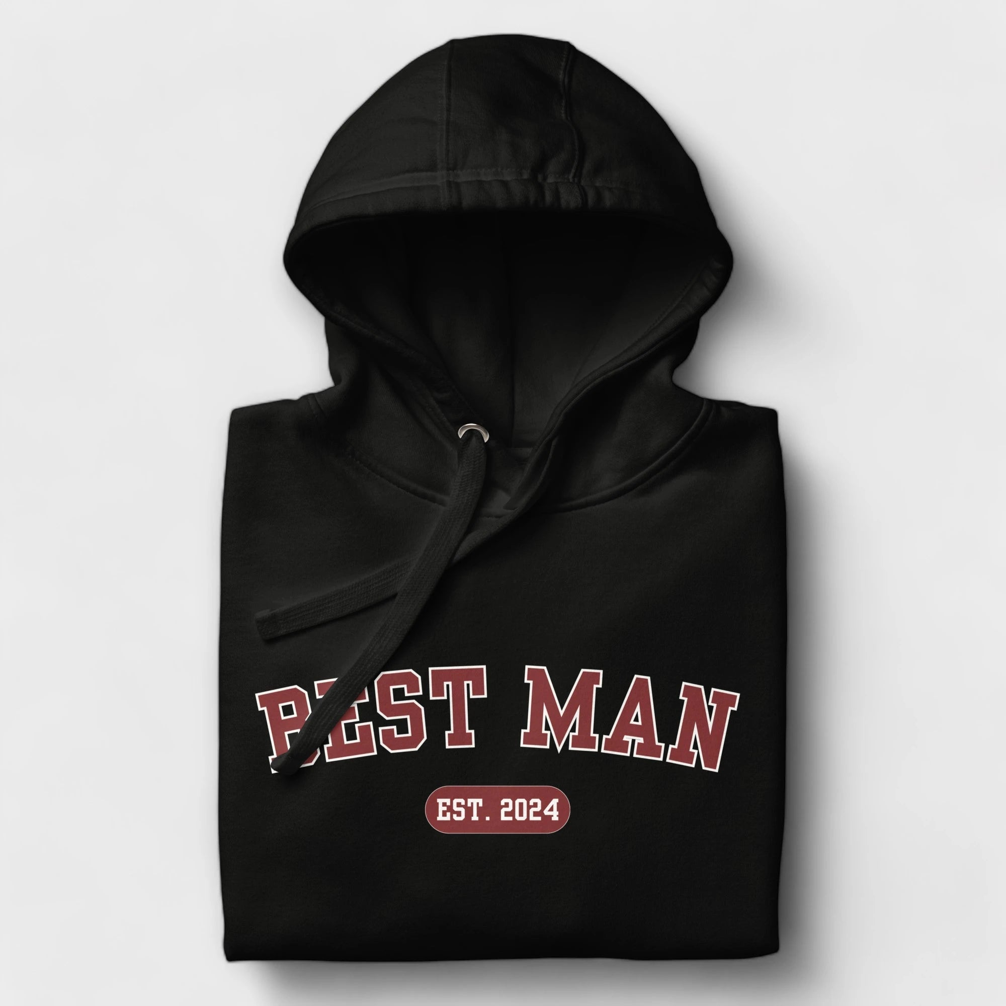 Best Man Varsity Hoodie - Black and Red-Union Threads