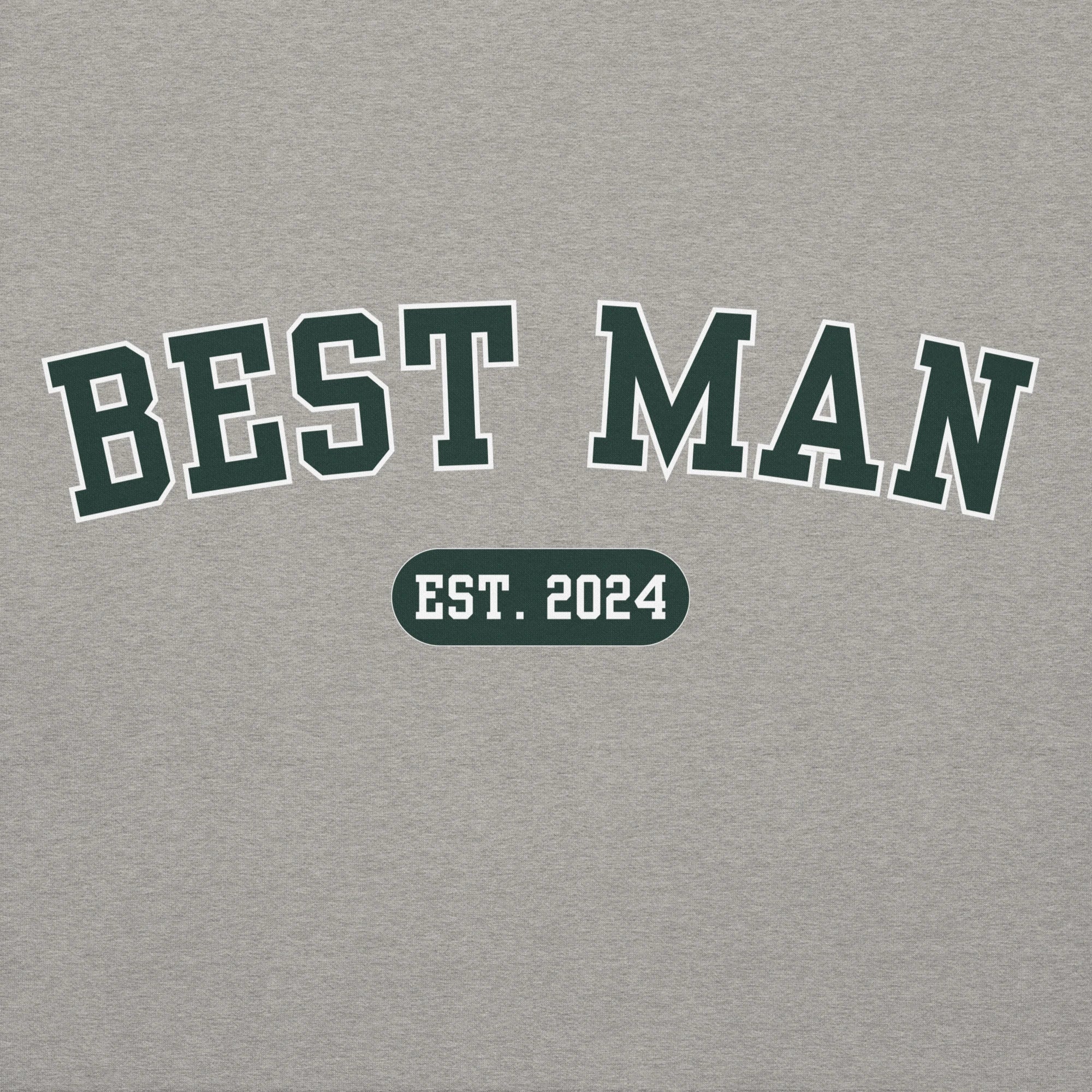 Best Man Varsity Hoodie - Heather Gray-Union Threads