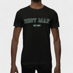 Best Man Varsity Shirt - Black and Green-Union Threads