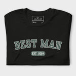 Best Man Varsity Shirt - Black and Green-Union Threads