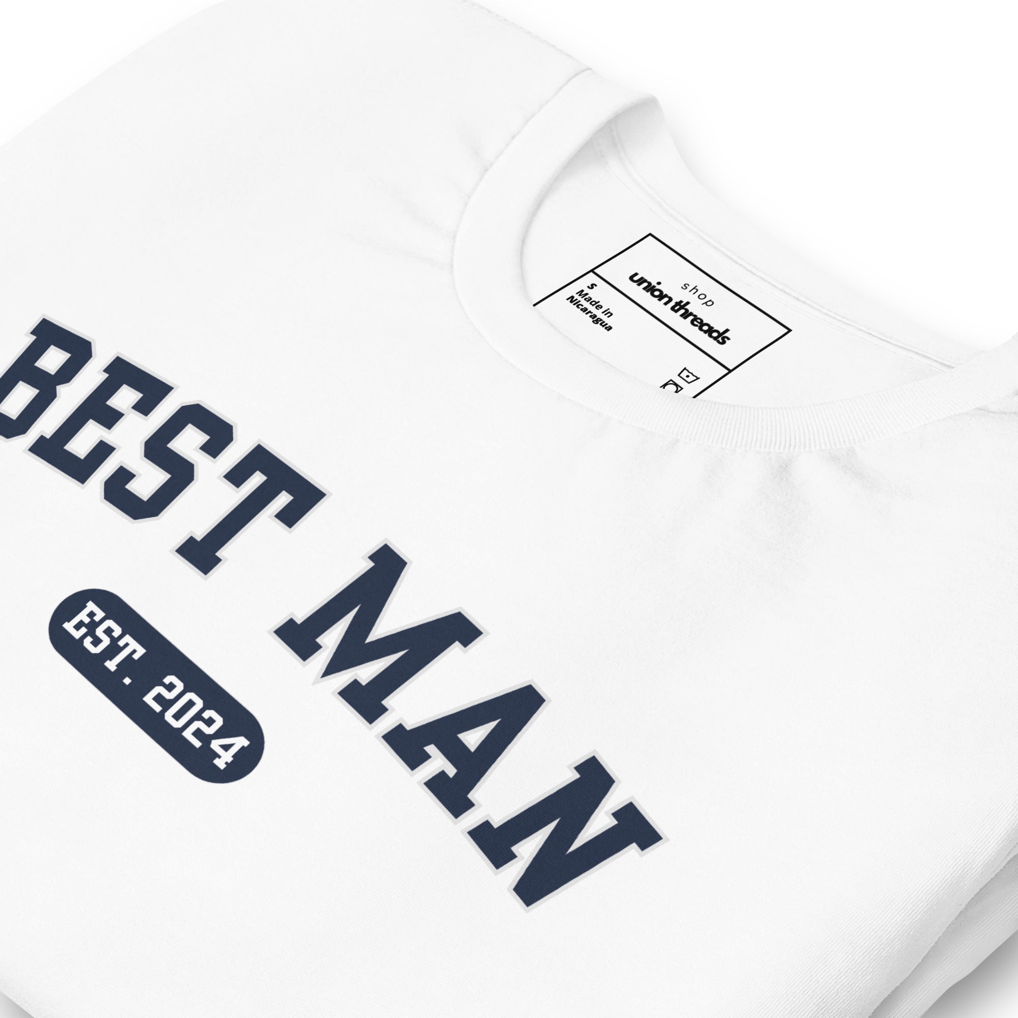 Best Man Varsity Shirt - White-Union Threads