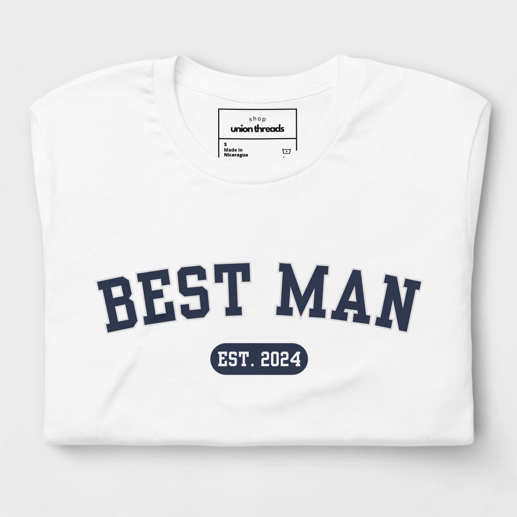 Best Man Varsity Shirt - White-Union Threads