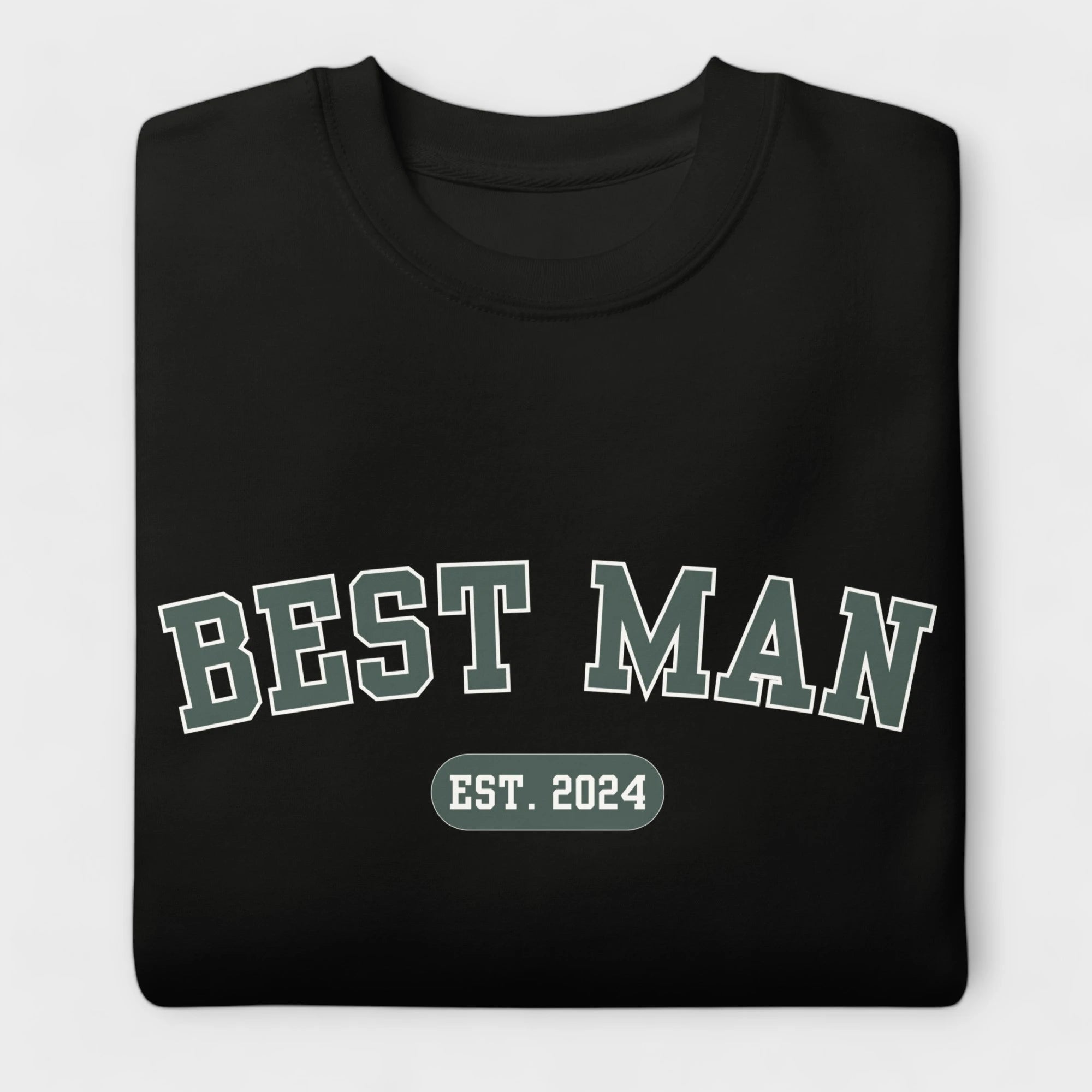 Best Man Varsity Sweatshirt - Black and Green-Union Threads