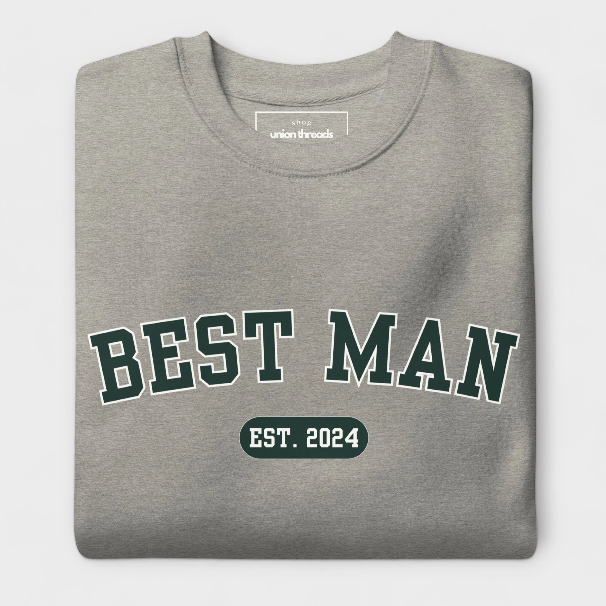 Best Man Varsity Sweatshirt - Heather Gray-Union Threads