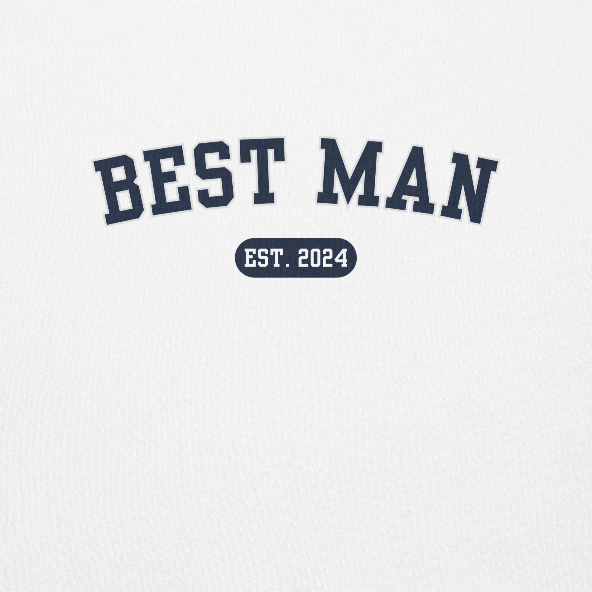 Best Man Varsity Sweatshirt - White-Union Threads