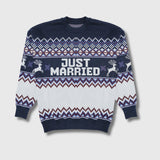 Just Married Christmas Sweater - Arctic Blue