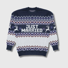 Just Married Christmas Sweater - Arctic Blue