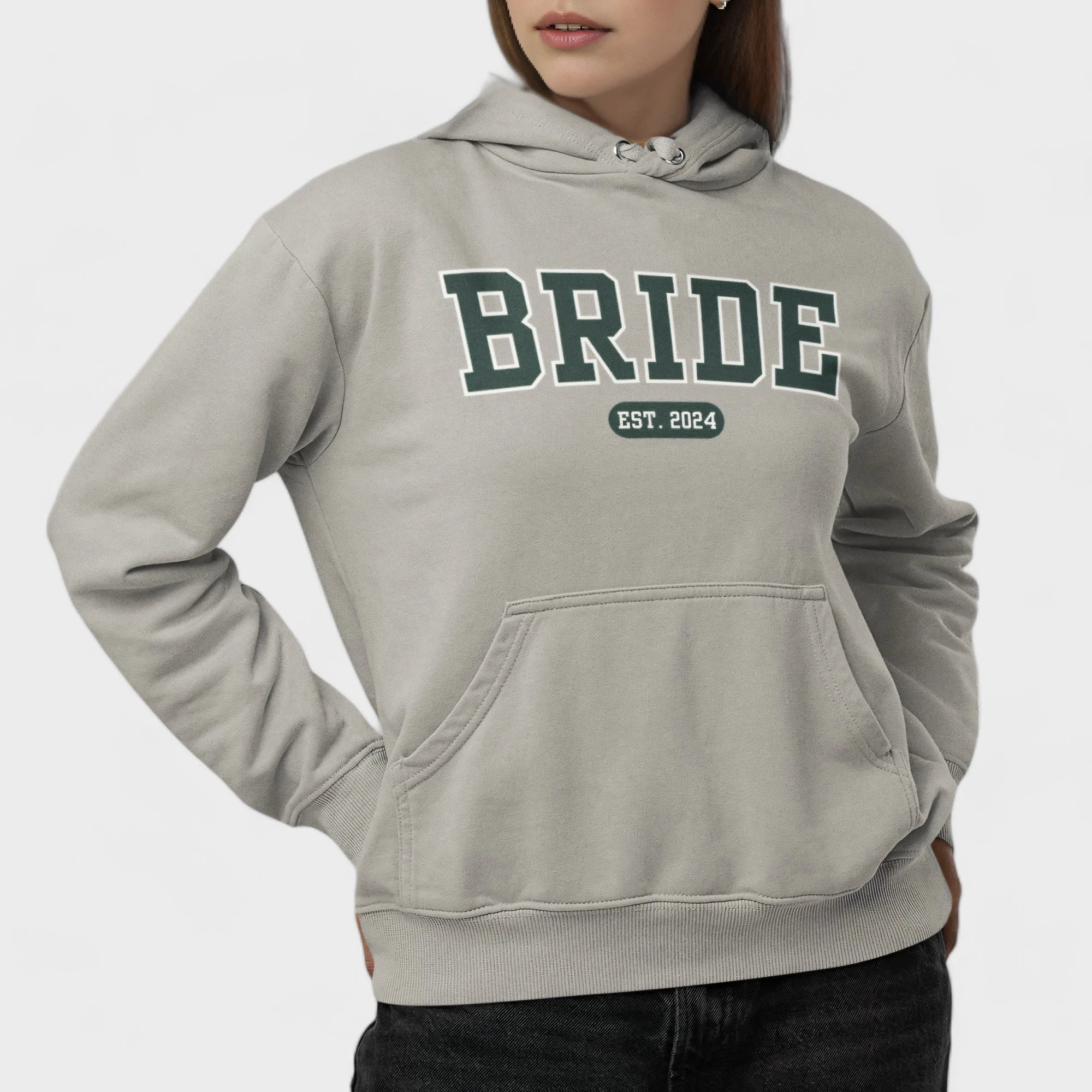 Bride Varsity Hoodie - Heather Gray-Union Threads