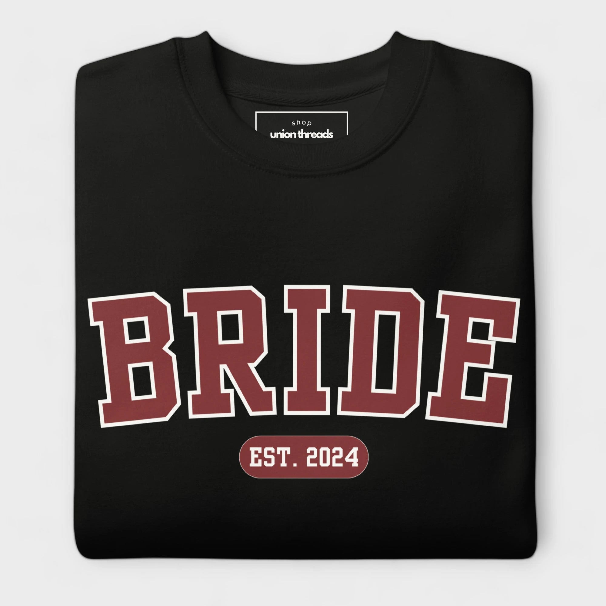 Bride Varsity Sweatshirt - Black and Red-Union Threads