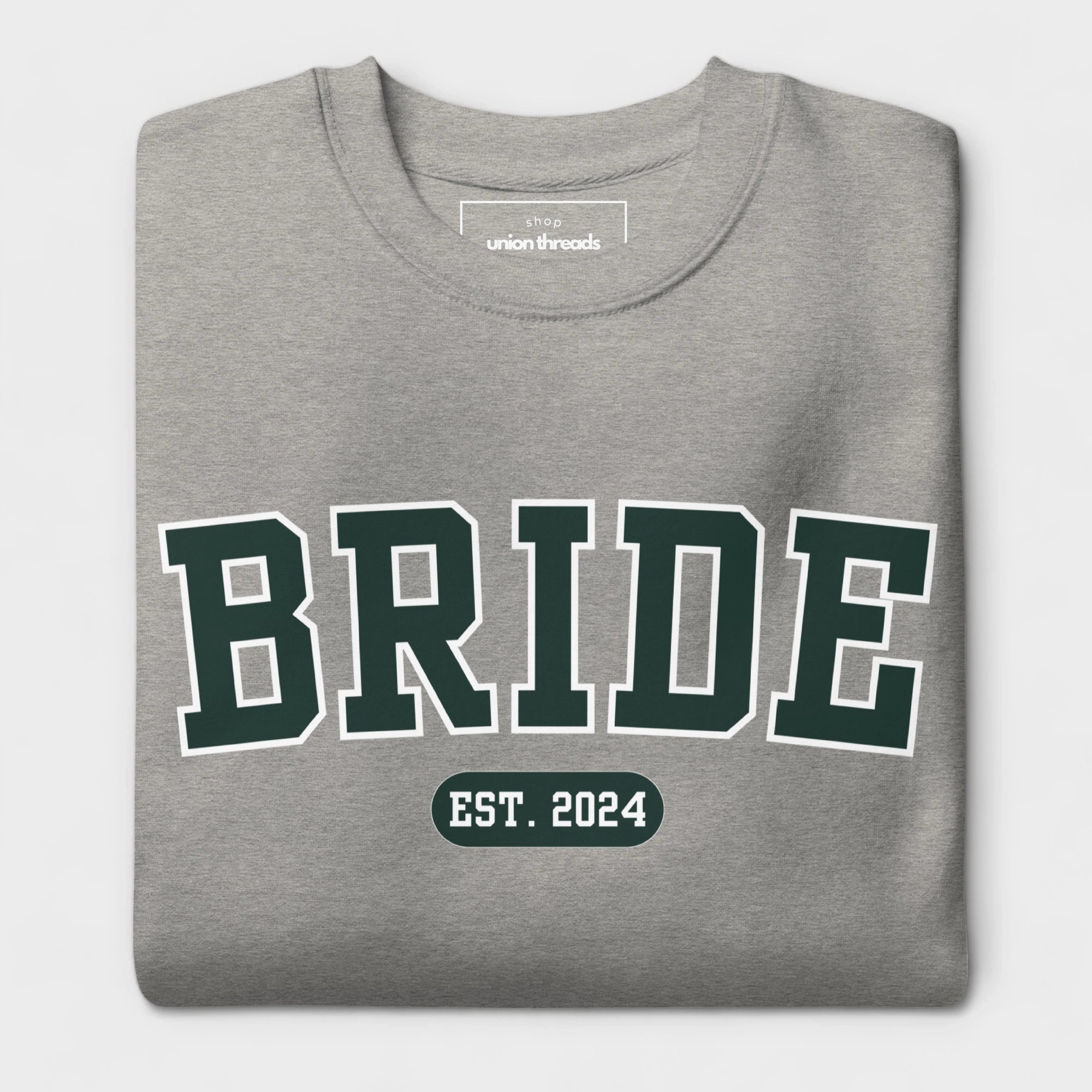 Bride Varsity Sweatshirt - Heather Gray-Union Threads