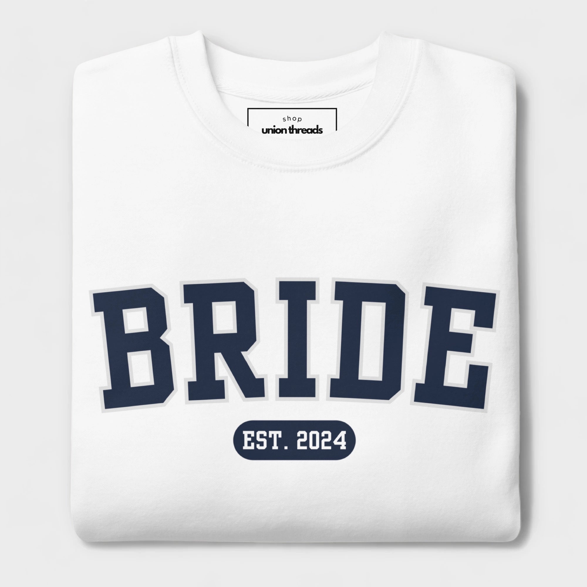 Bride Varsity Sweatshirt - White-Union Threads