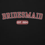 Bridesmaid Varsity Hoodie - Black and Red-Union Threads