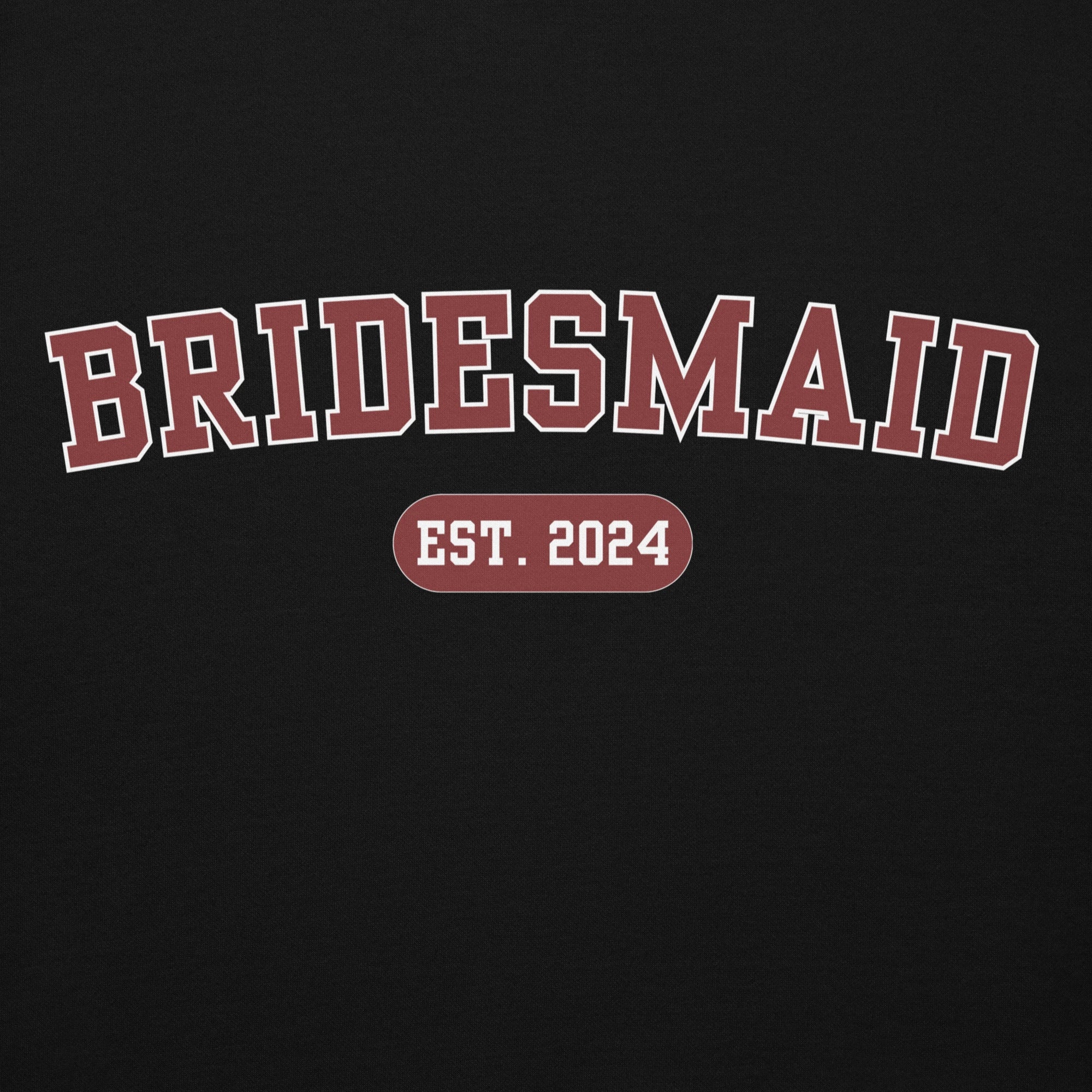 Bridesmaid Varsity Hoodie - Black and Red-Union Threads