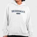 Bridesmaid Varsity Hoodie - White-Union Threads