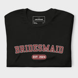 Bridesmaid Varsity Shirt - Black and Red-Union Threads