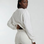 Model wearing Bride Varsity Sweatshirt - White