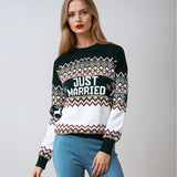 Just Married Christmas Sweater - Pine