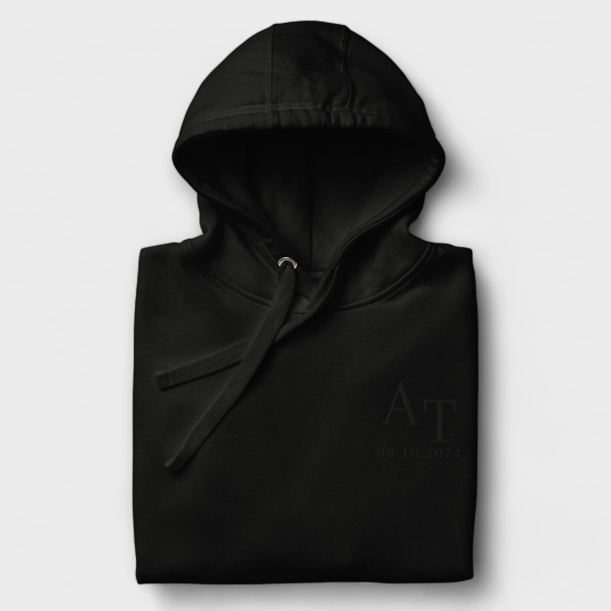 Couples' Initials Hoodie - Black-Union Threads