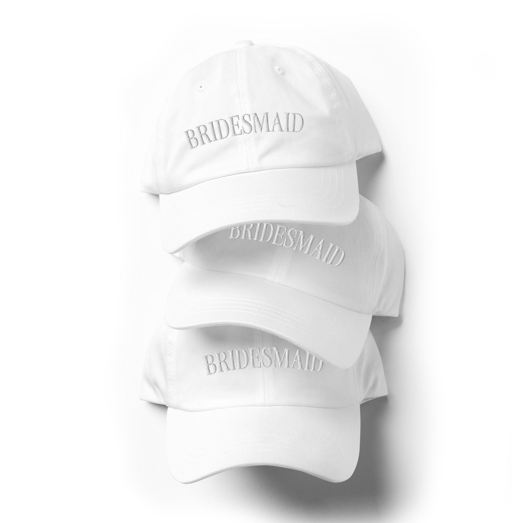 Embroidered Bridesmaid Hat - White-Union Threads