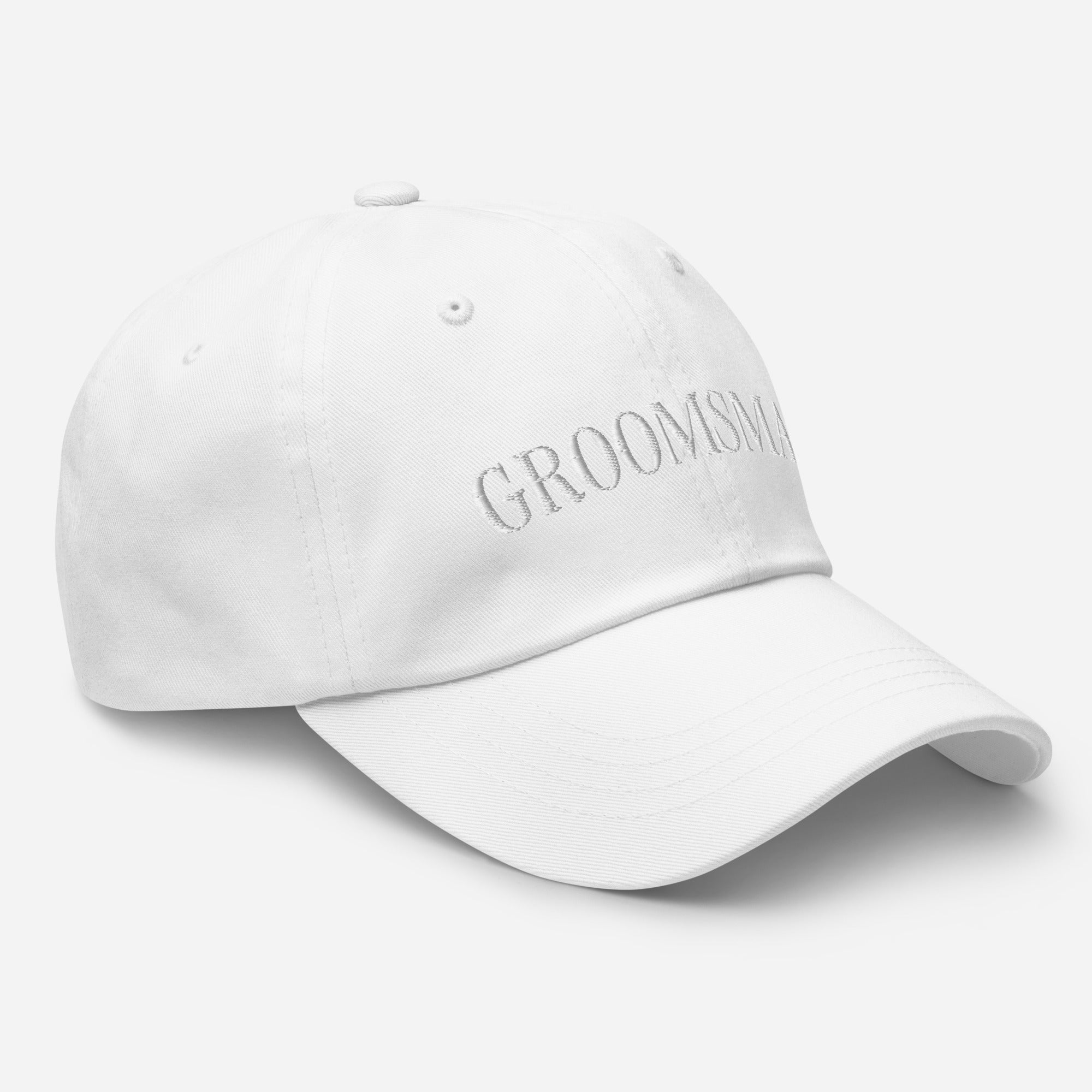 Embroidered Groomsman Hat - White-Union Threads