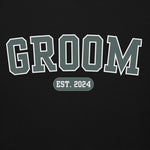 Groom Varsity Hoodie - Black and Green-Union Threads