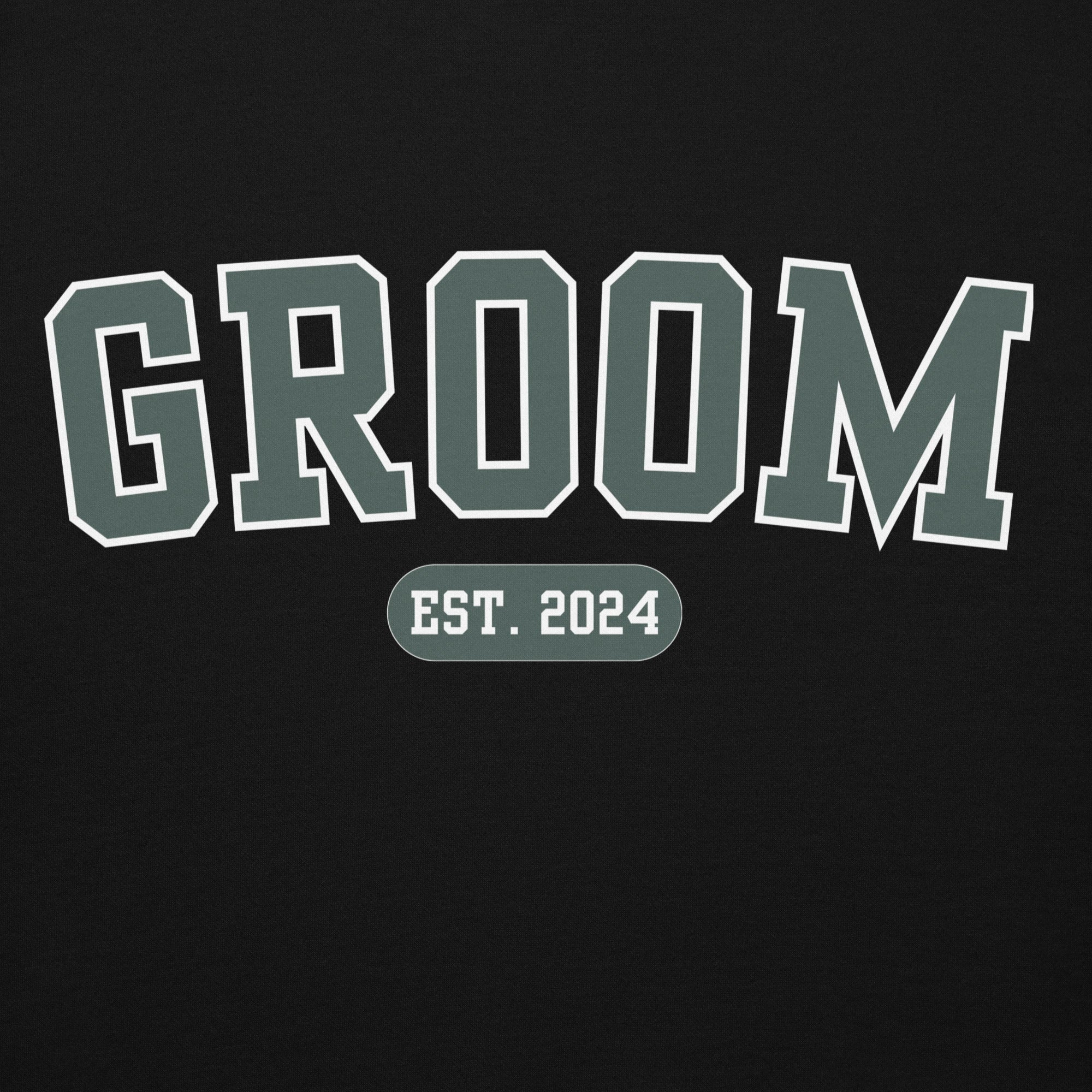 Groom Varsity Hoodie - Black and Green-Union Threads