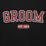 Groom Varsity Hoodie - Black and Red-Union Threads