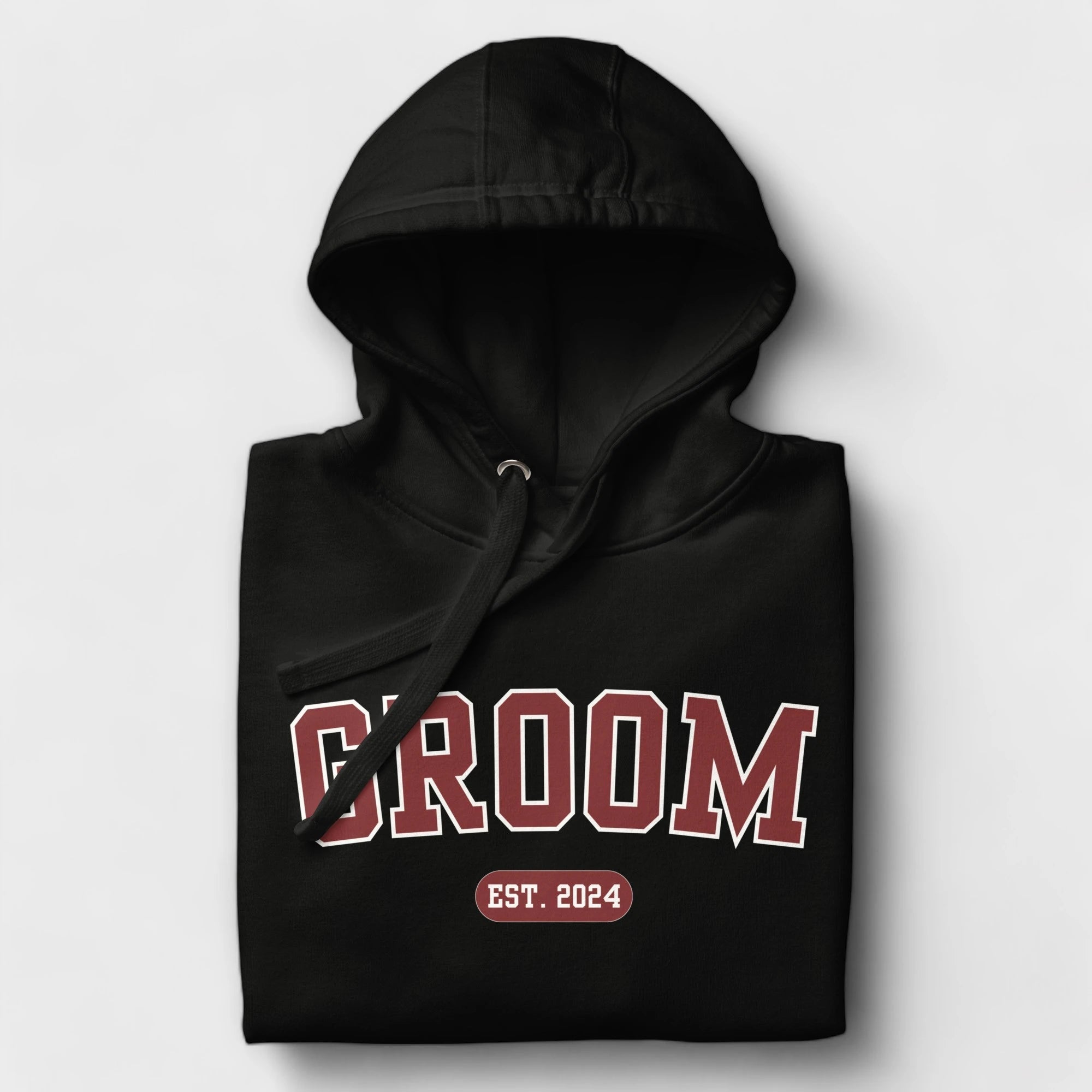 Groom Varsity Hoodie - Black and Red-Union Threads