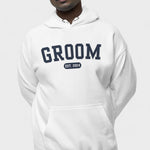 Groom Varsity Hoodie - White-Union Threads