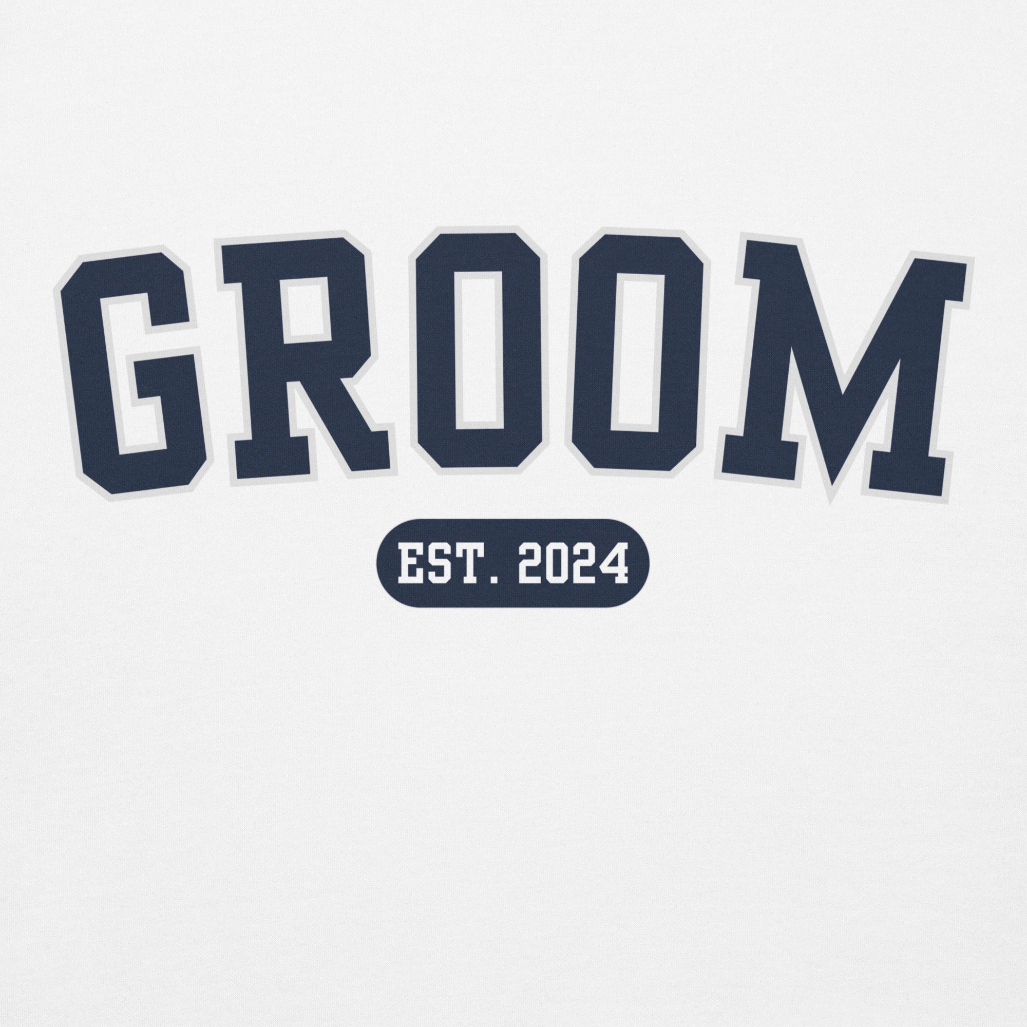 Groom Varsity Hoodie - White-Union Threads