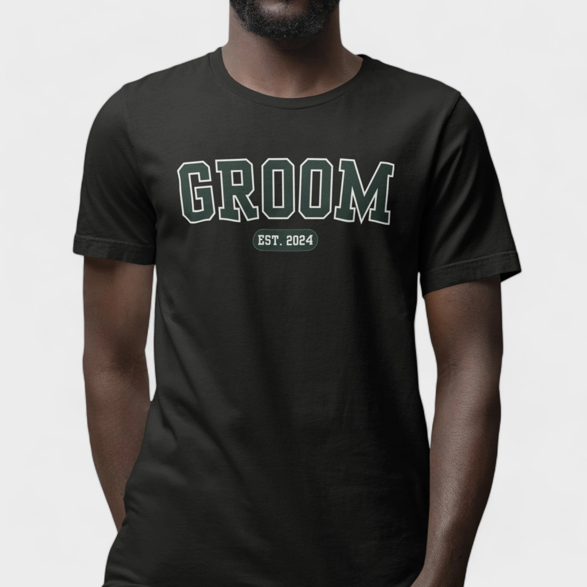 Groom Varsity Shirt - Black and Green-Union Threads