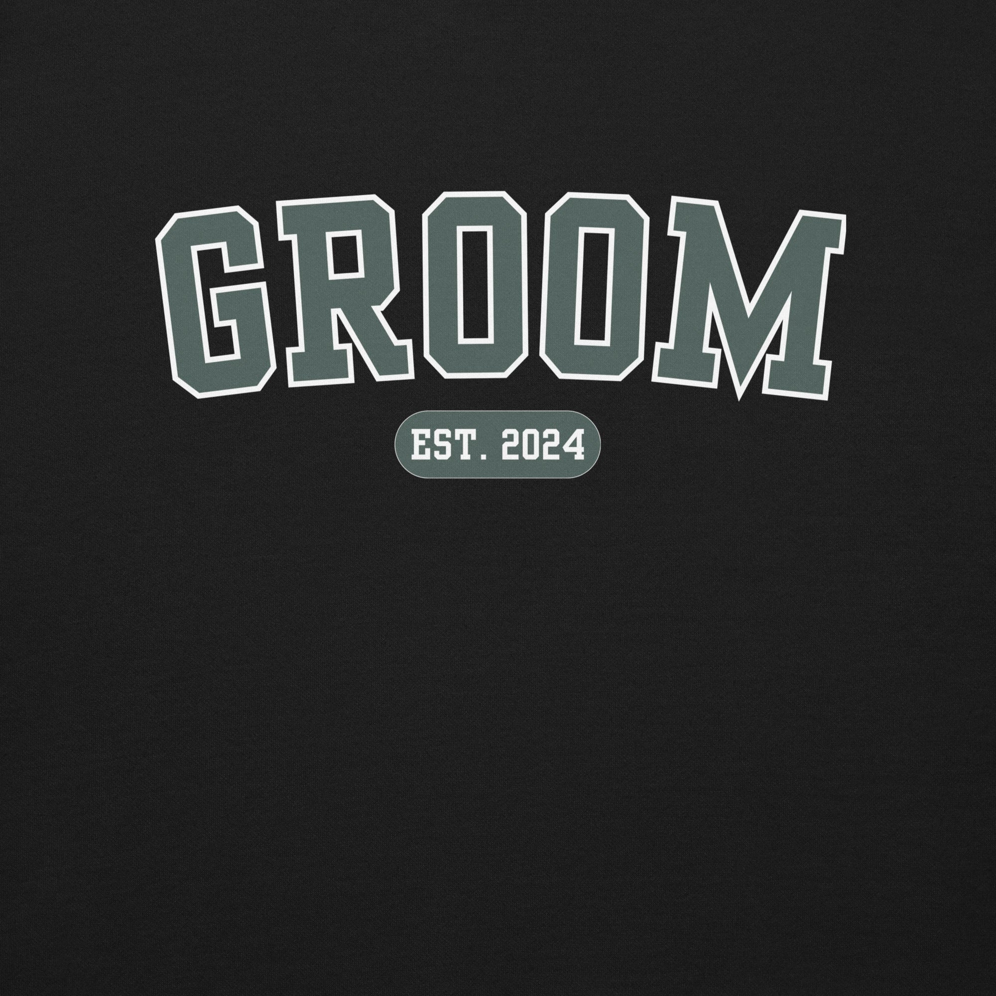 Groom Varsity Sweatshirt - Black and Green-Union Threads