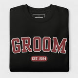 Groom Varsity Sweatshirt - Black and Red-Union Threads