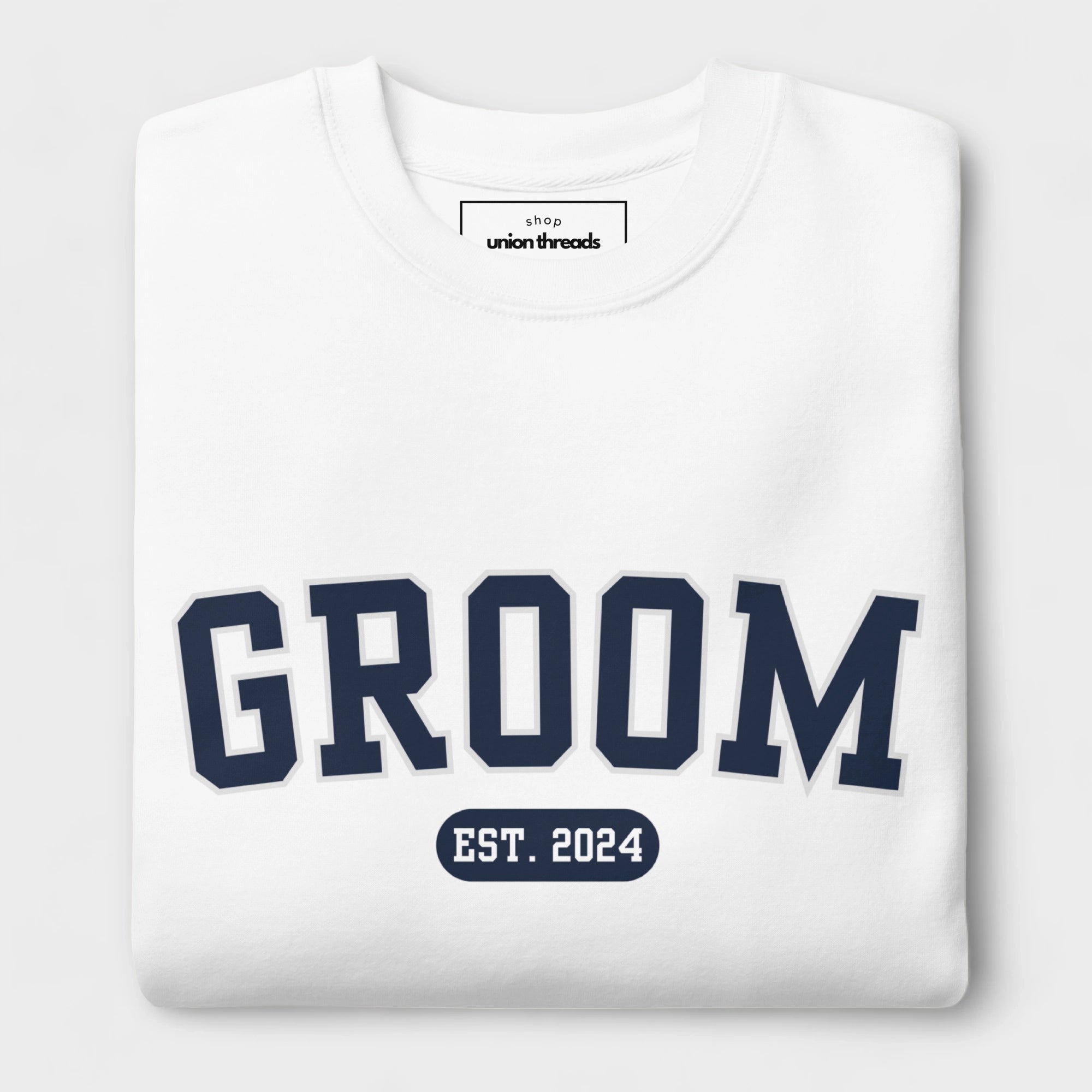 Groom Varsity Sweatshirt - White-Union Threads